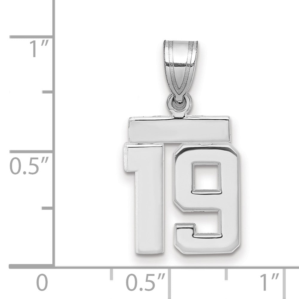 14kw Small Polished Number 19 Charm