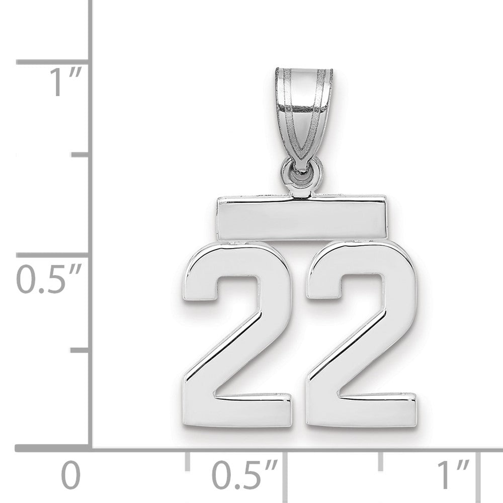14kw Small Polished Number 22 Charm