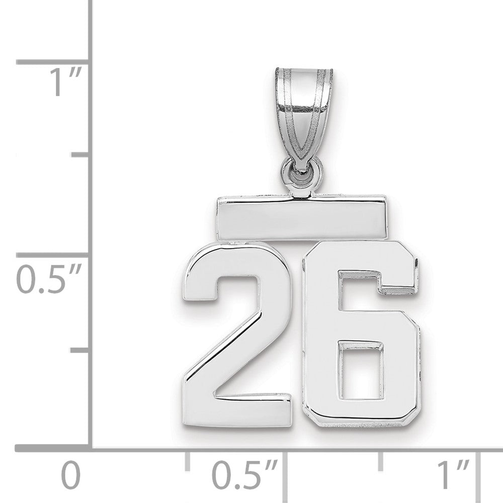 14kw Small Polished Number 26 Charm