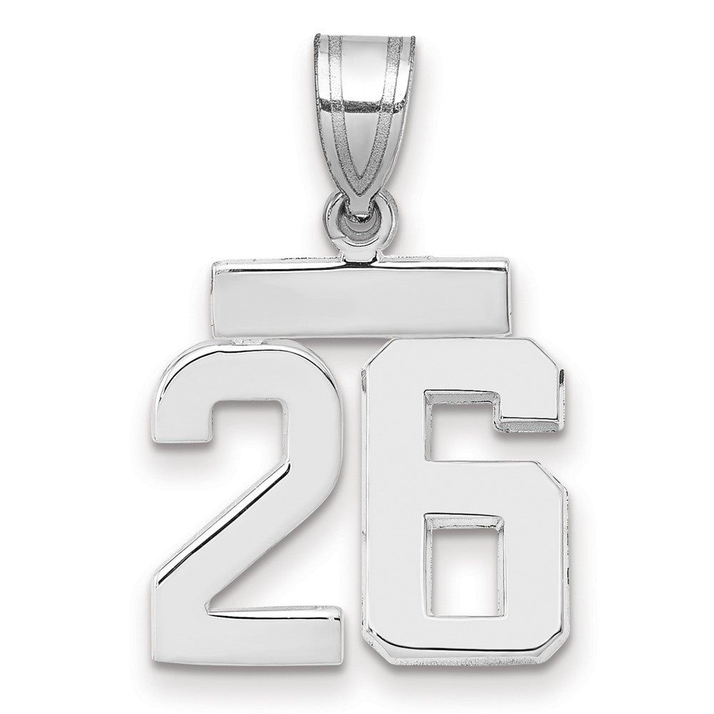 14kw Small Polished Number 26 Charm