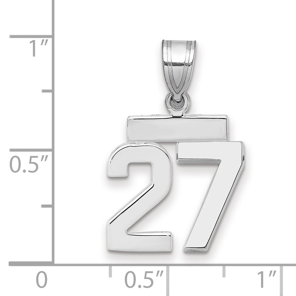14kw Small Polished Number 27 Charm