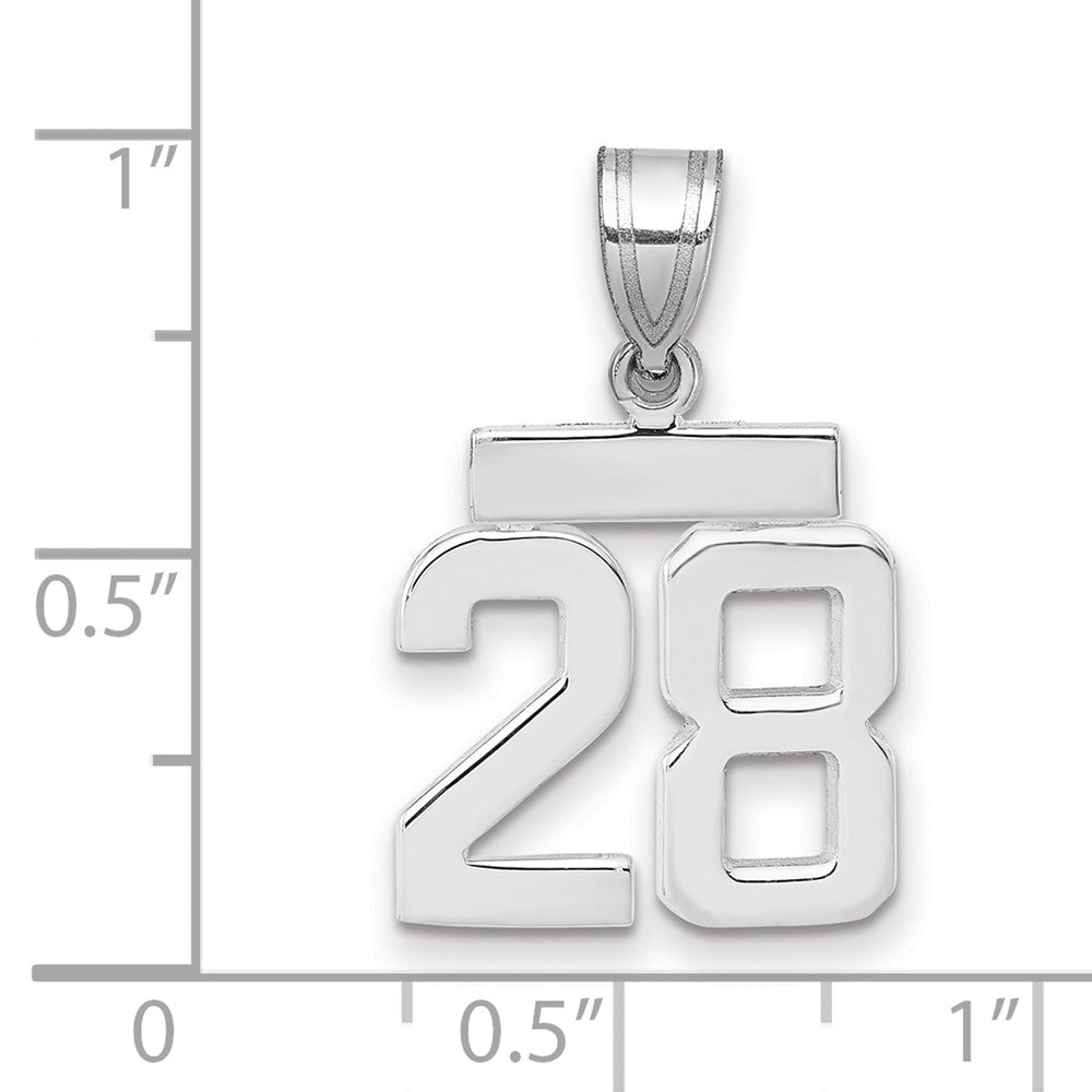 14kw Small Polished Number 28 Charm