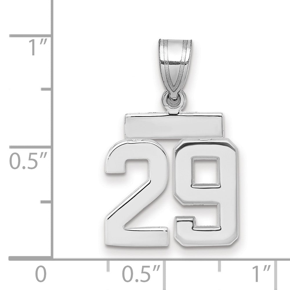 14kw Small Polished Number 29 Charm