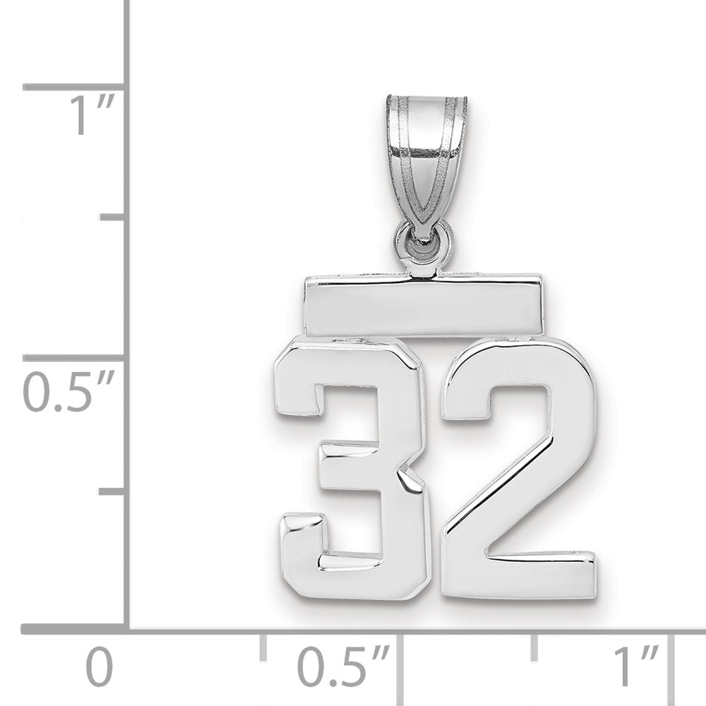 14kw Small Polished Number 32 Charm