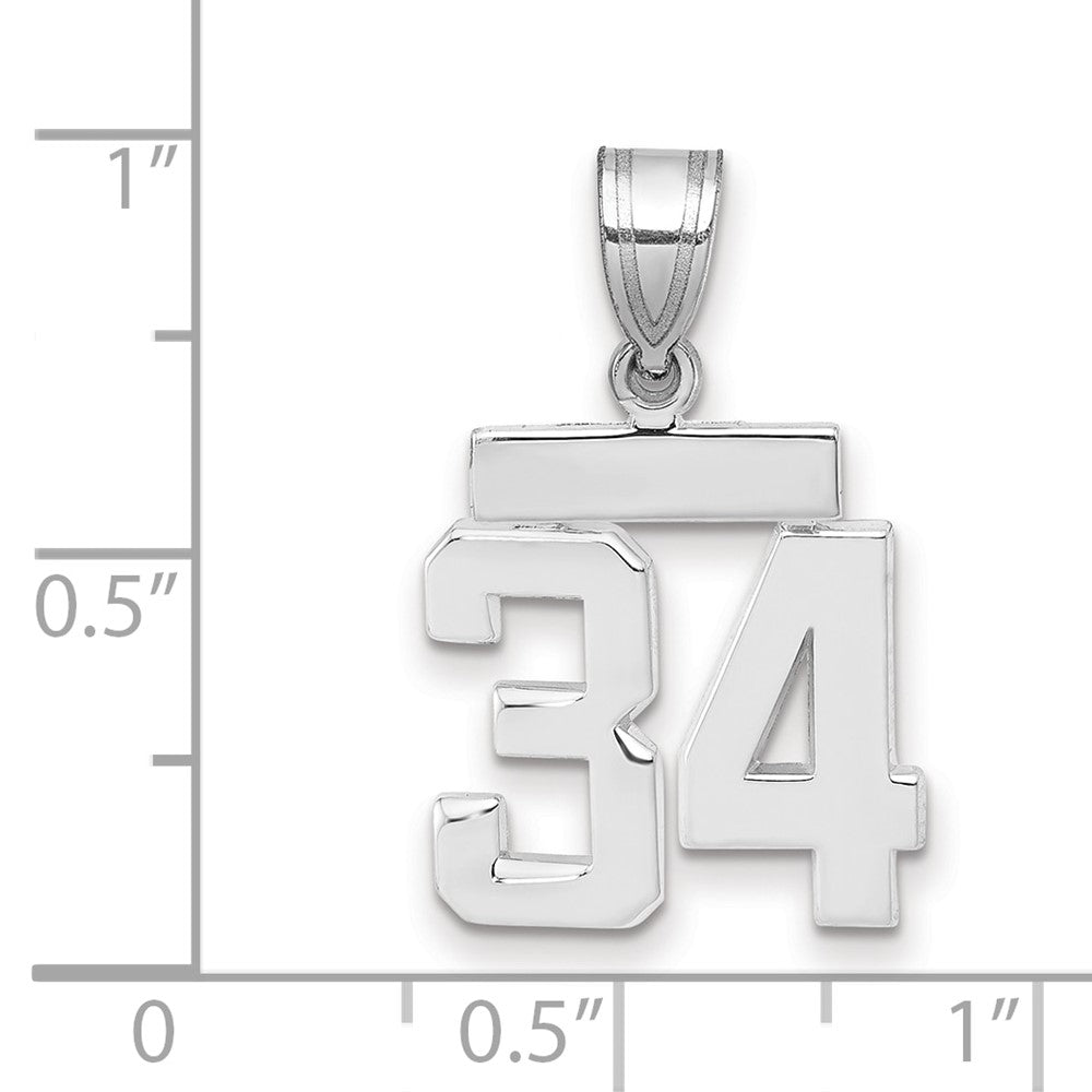 14kw Small Polished Number 34 Charm
