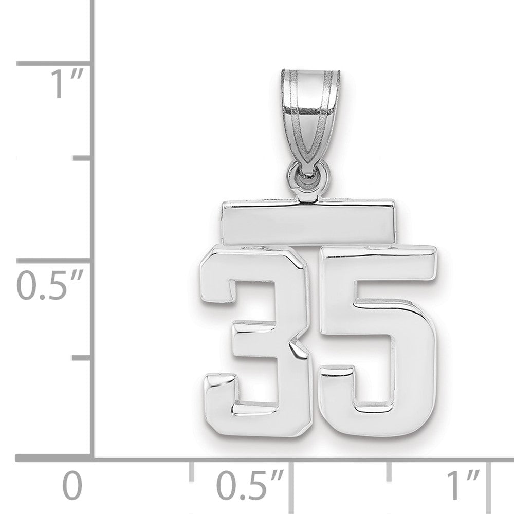 14kw Small Polished Number 35 Charm