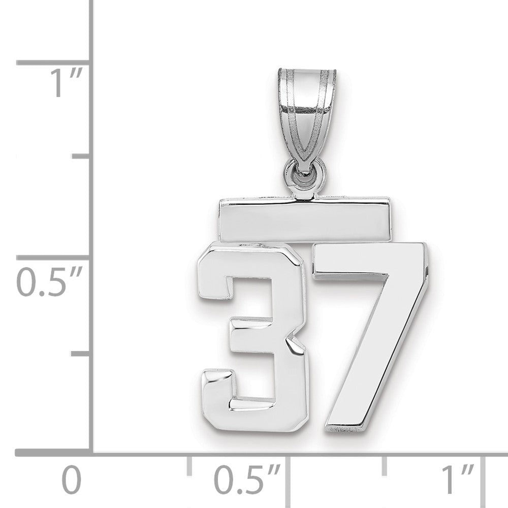 14kw Small Polished Number 37 Charm
