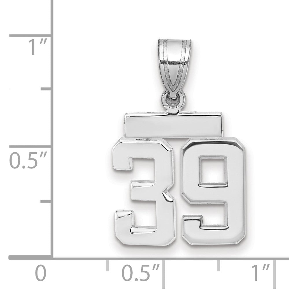 14kw Small Polished Number 39 Charm