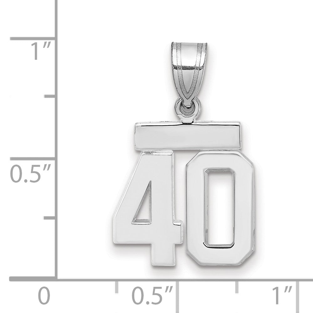 14kw Small Polished Number 40 Charm