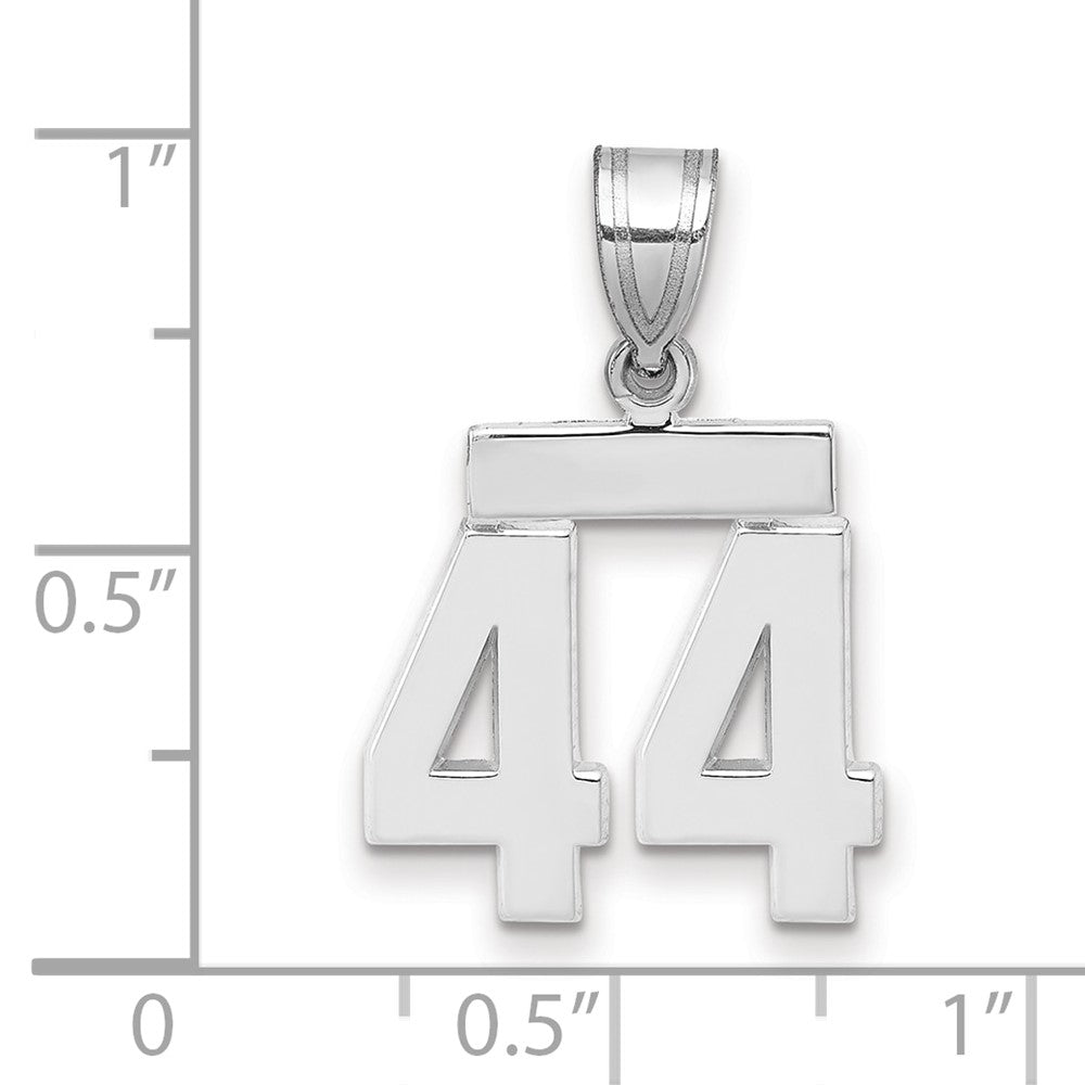 14kw Small Polished Number 44 Charm