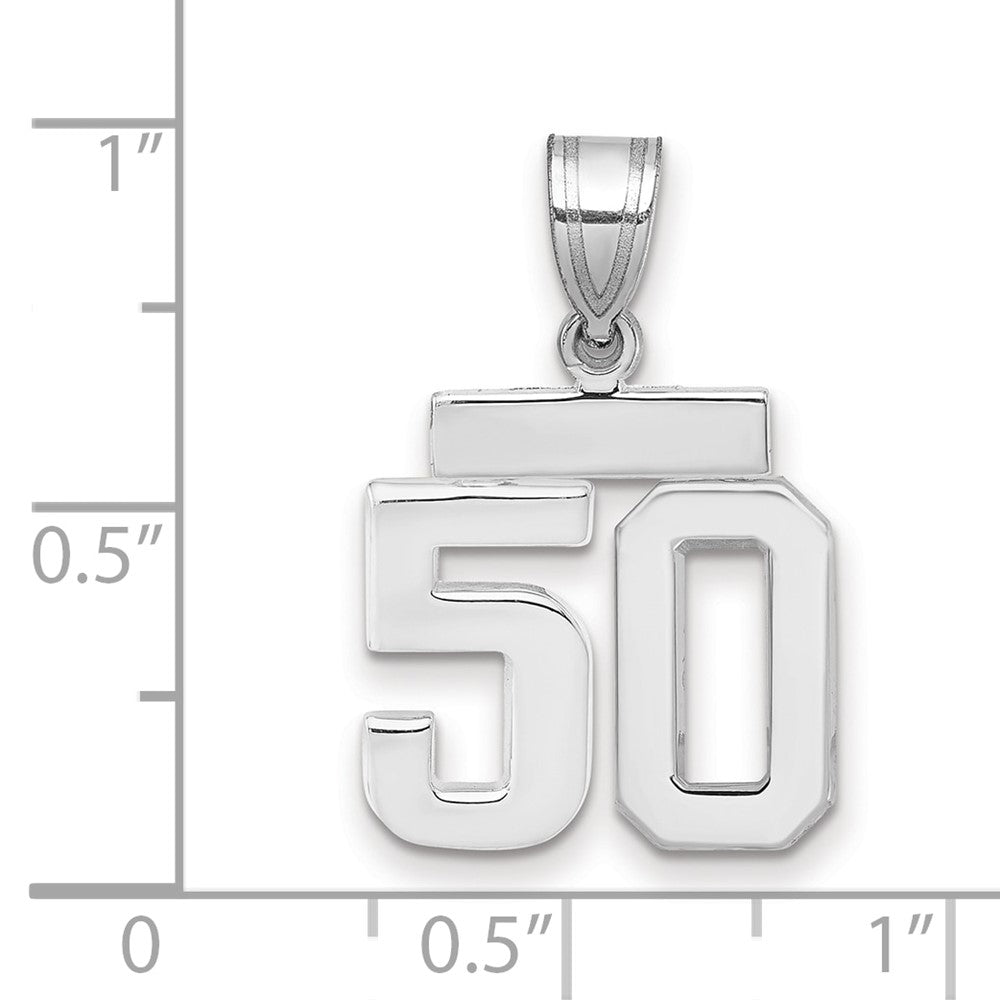 14kw Small Polished Number 50 Charm