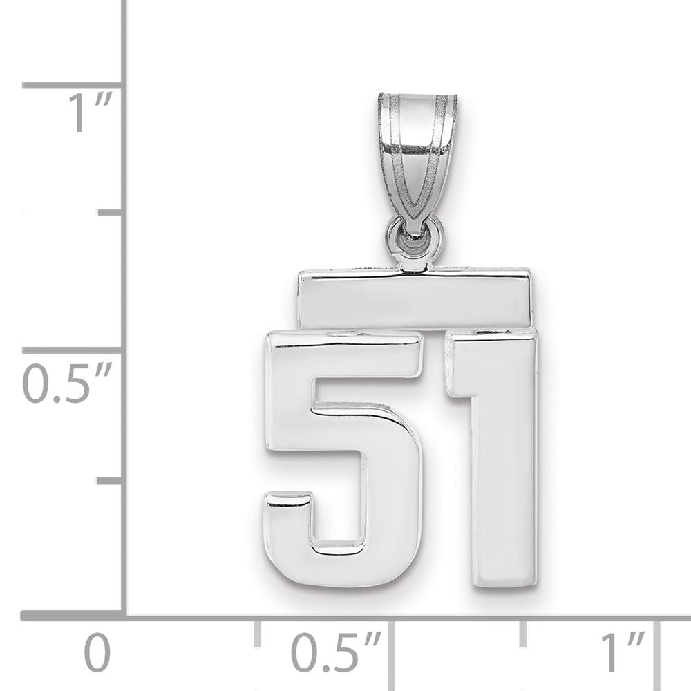 14kw Small Polished Number 51 Charm
