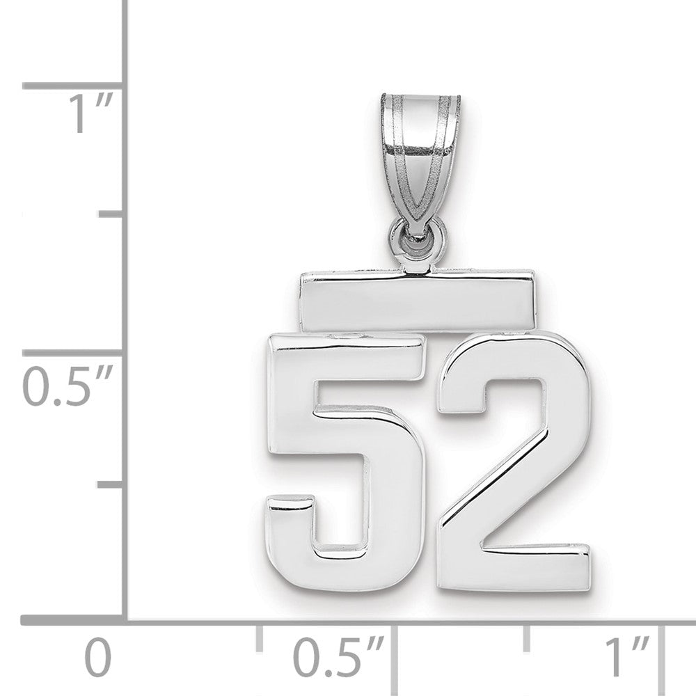 14kw Small Polished Number 52 Charm