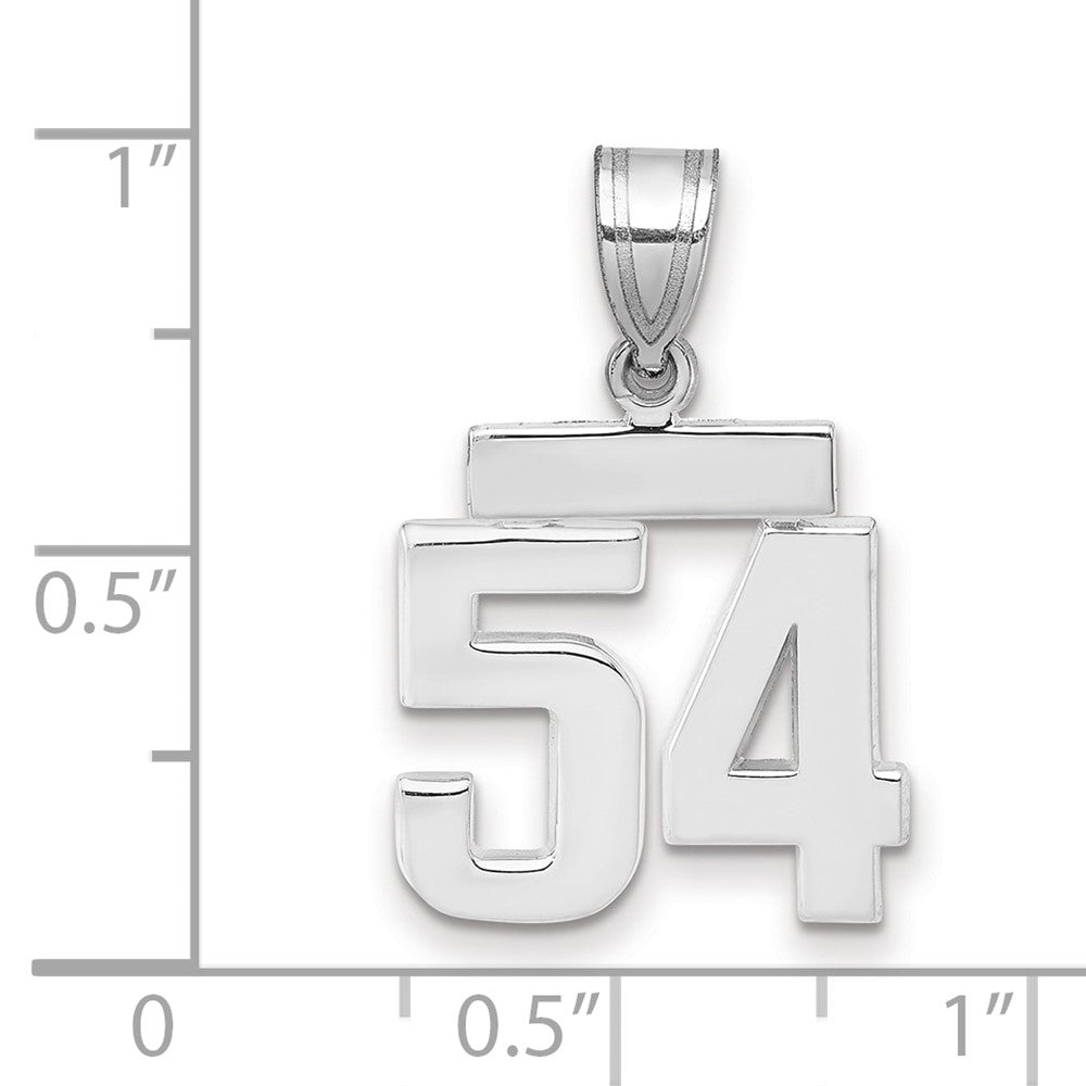 14k White Gold Small Polished Number 54 Charm