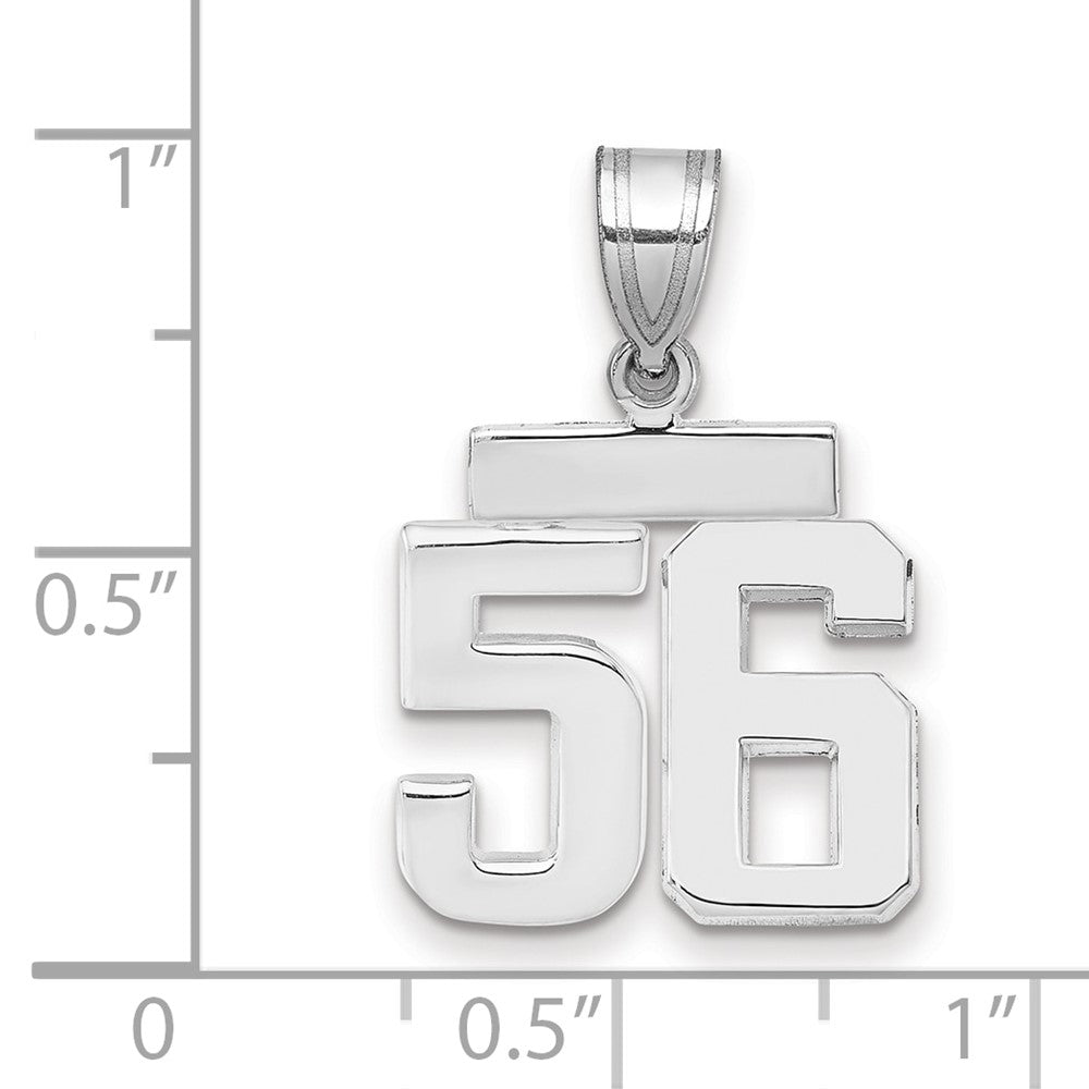 14kw Small Polished Number 56 Charm