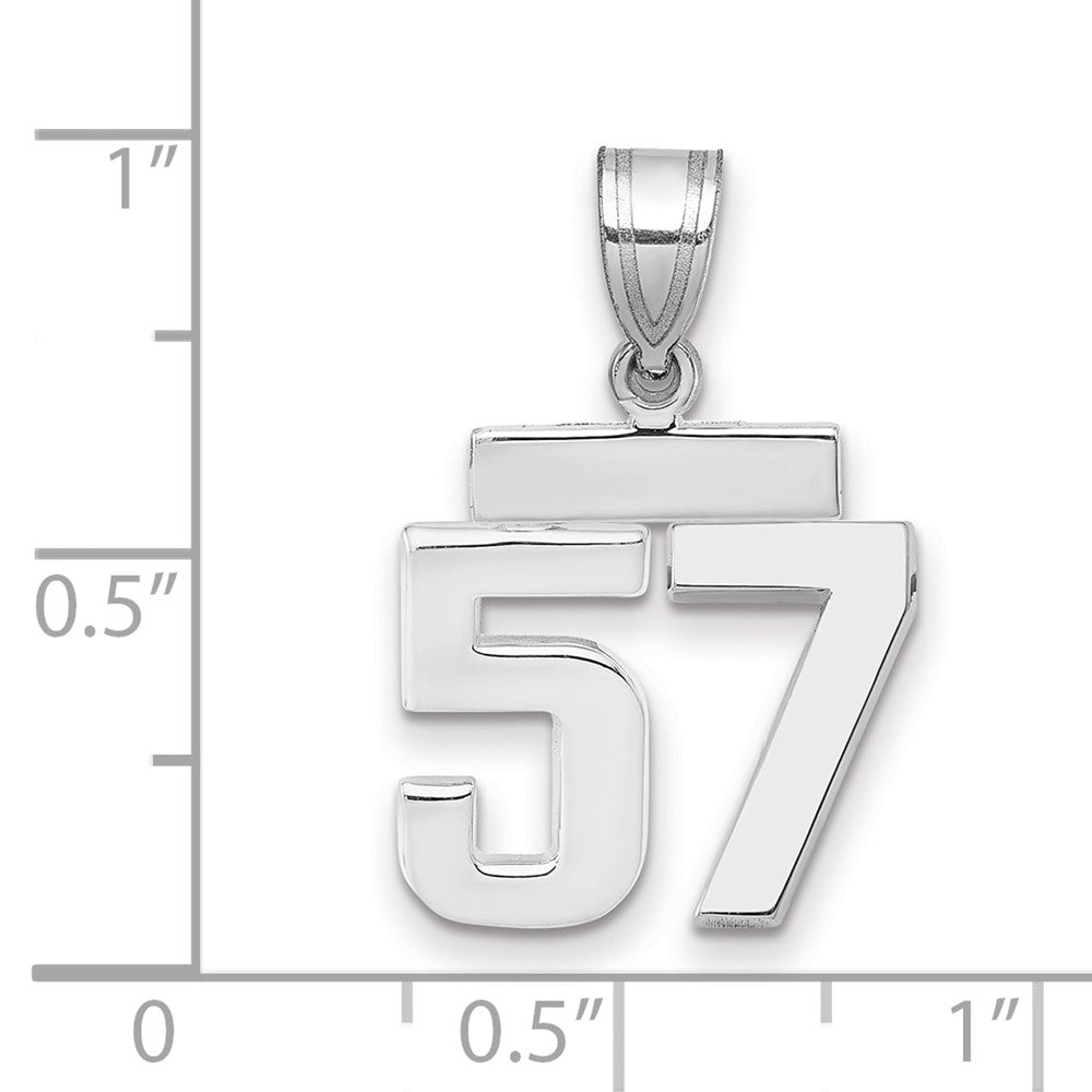 14kw Small Polished Number 57 Charm