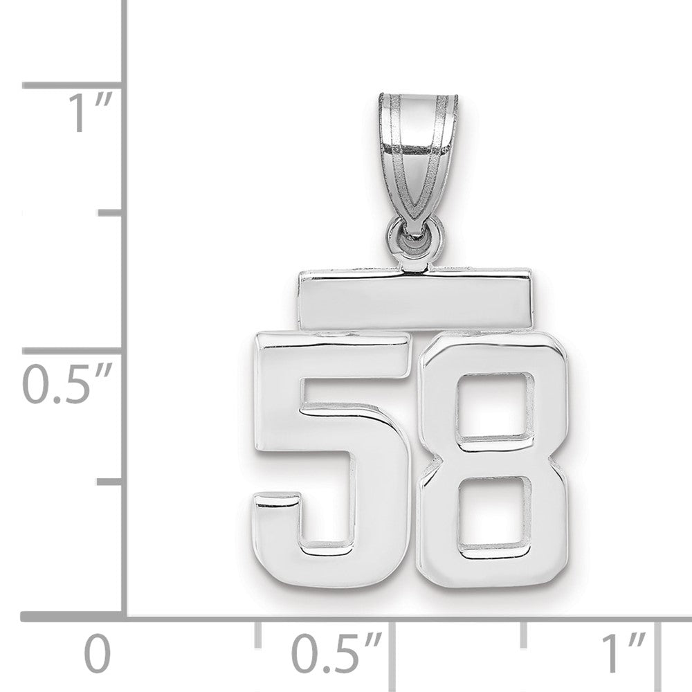 14kw Small Polished Number 58 Charm