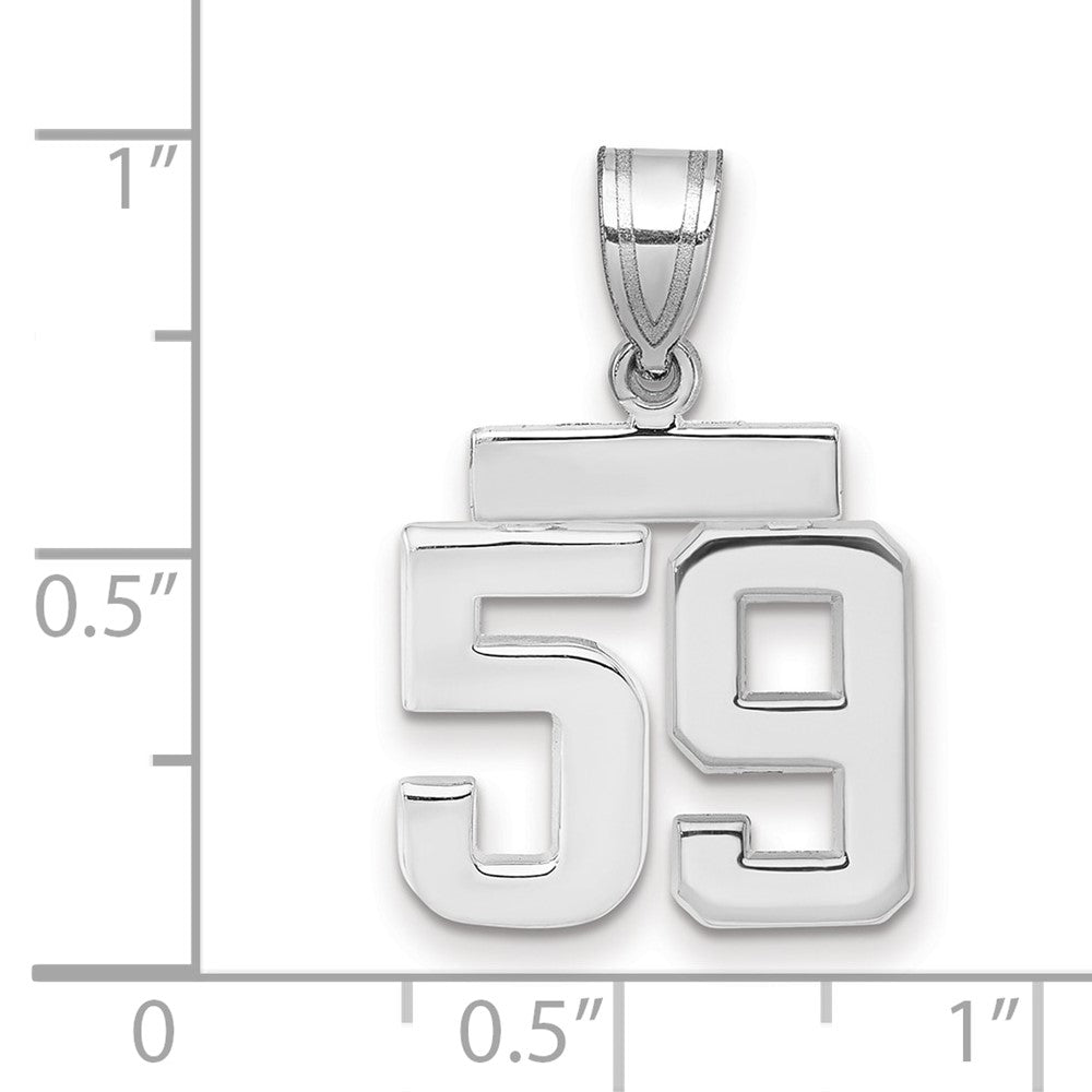 14kw Small Polished Number 59 Charm