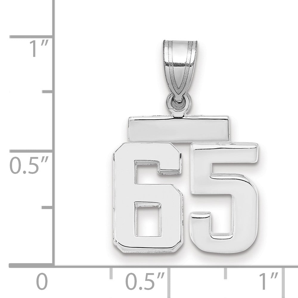 14kw Small Polished Number 65 Charm