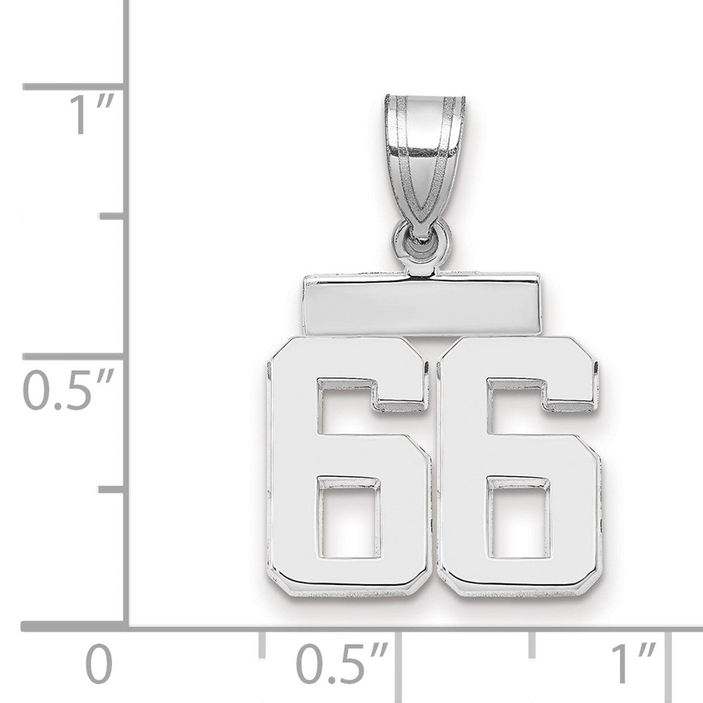 14kw Small Polished Number 66 Charm