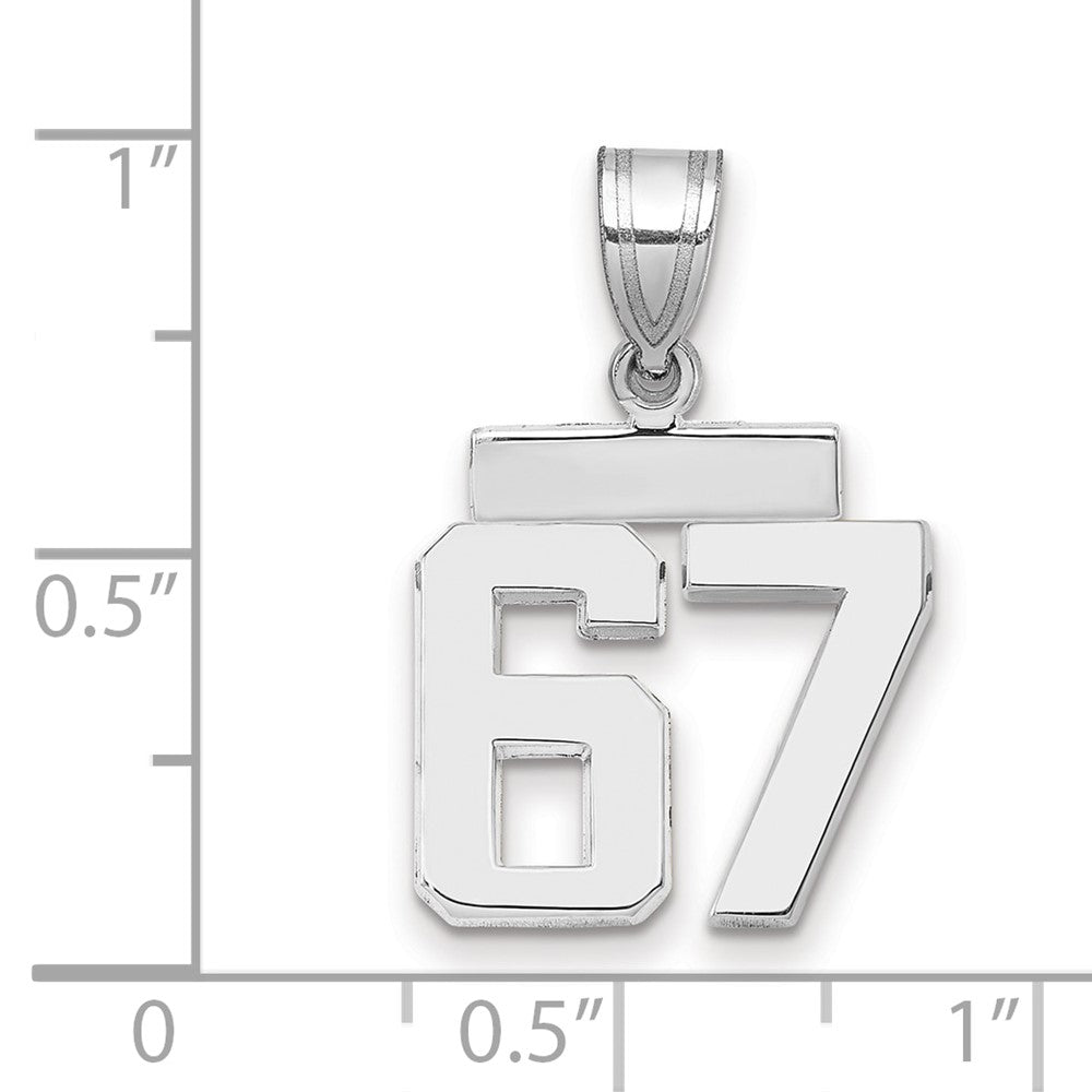 14kw Small Polished Number 67 Charm