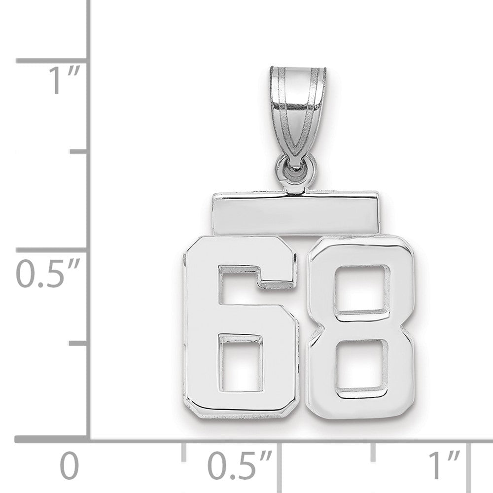 14kw Small Polished Number 68 Charm