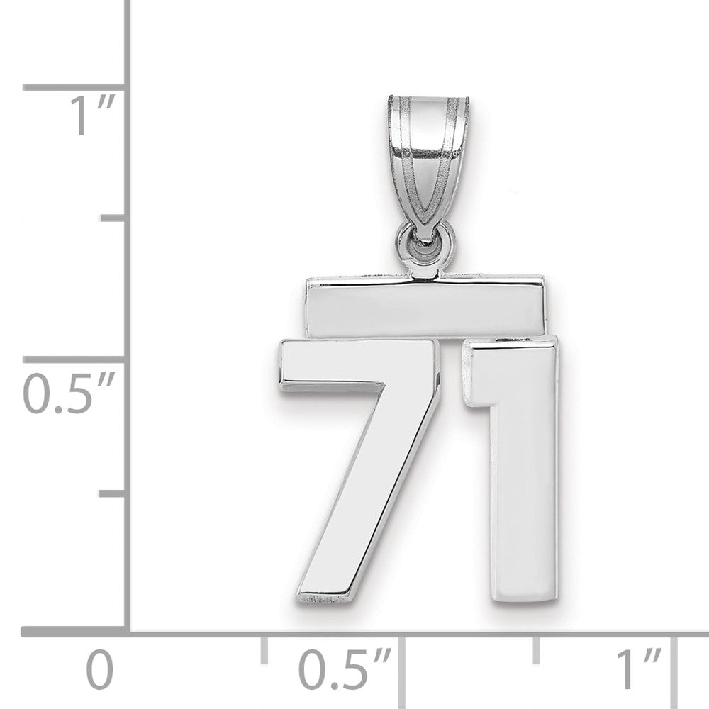14kw Small Polished Number 71 Charm