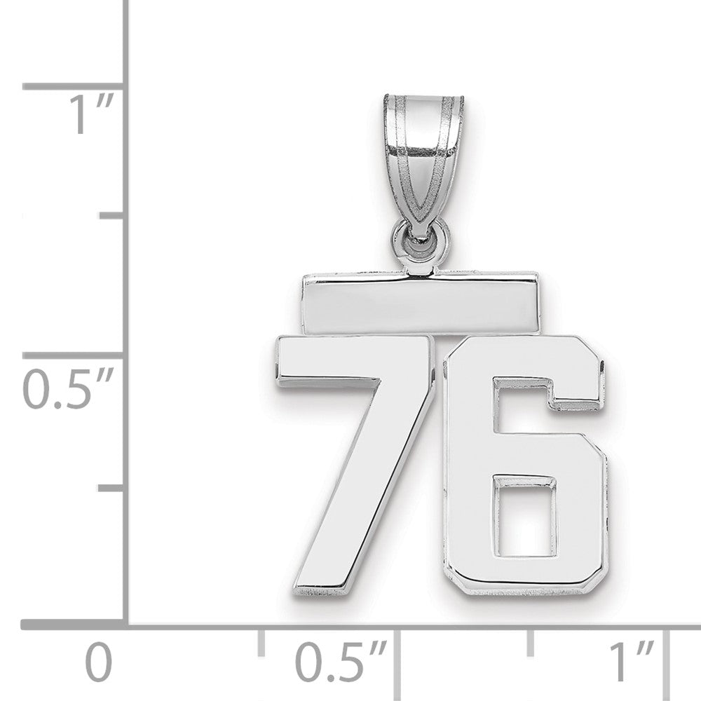 14kw Small Polished Number 76 Charm