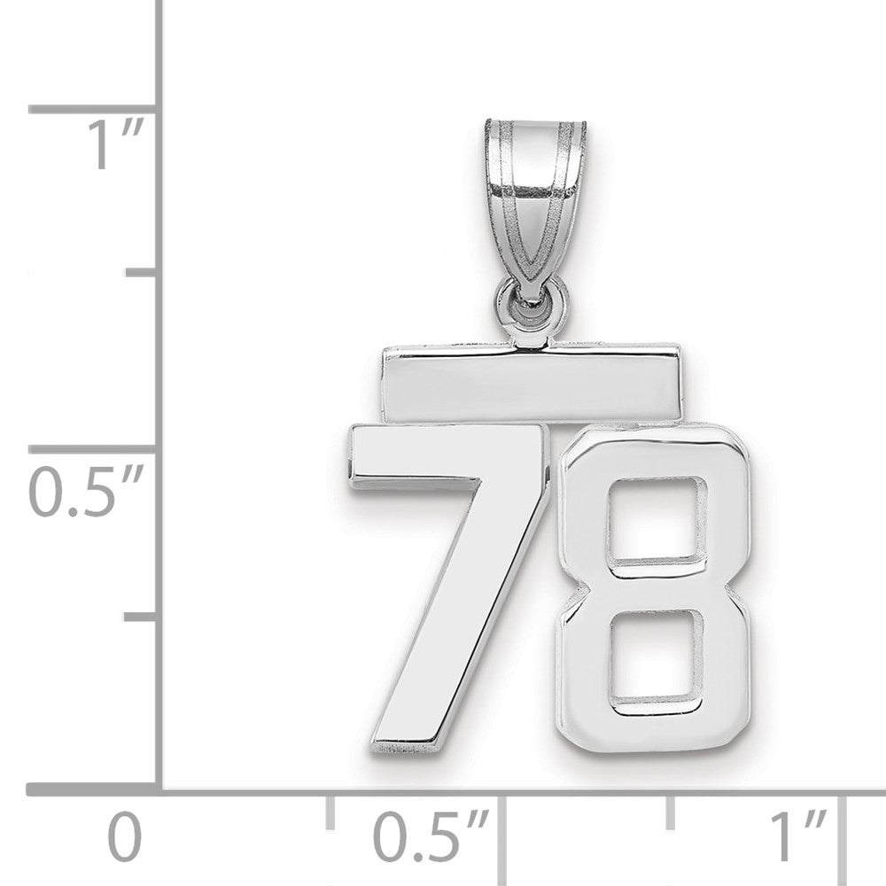 14kw Small Polished Number 78 Charm