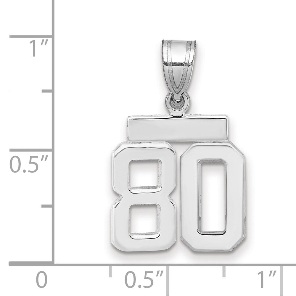 14kw Small Polished Number 80 Charm