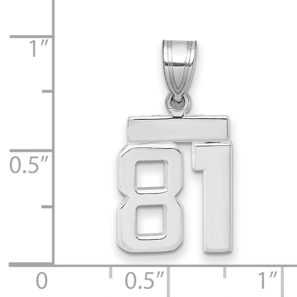 14kw Small Polished Number 81 Charm