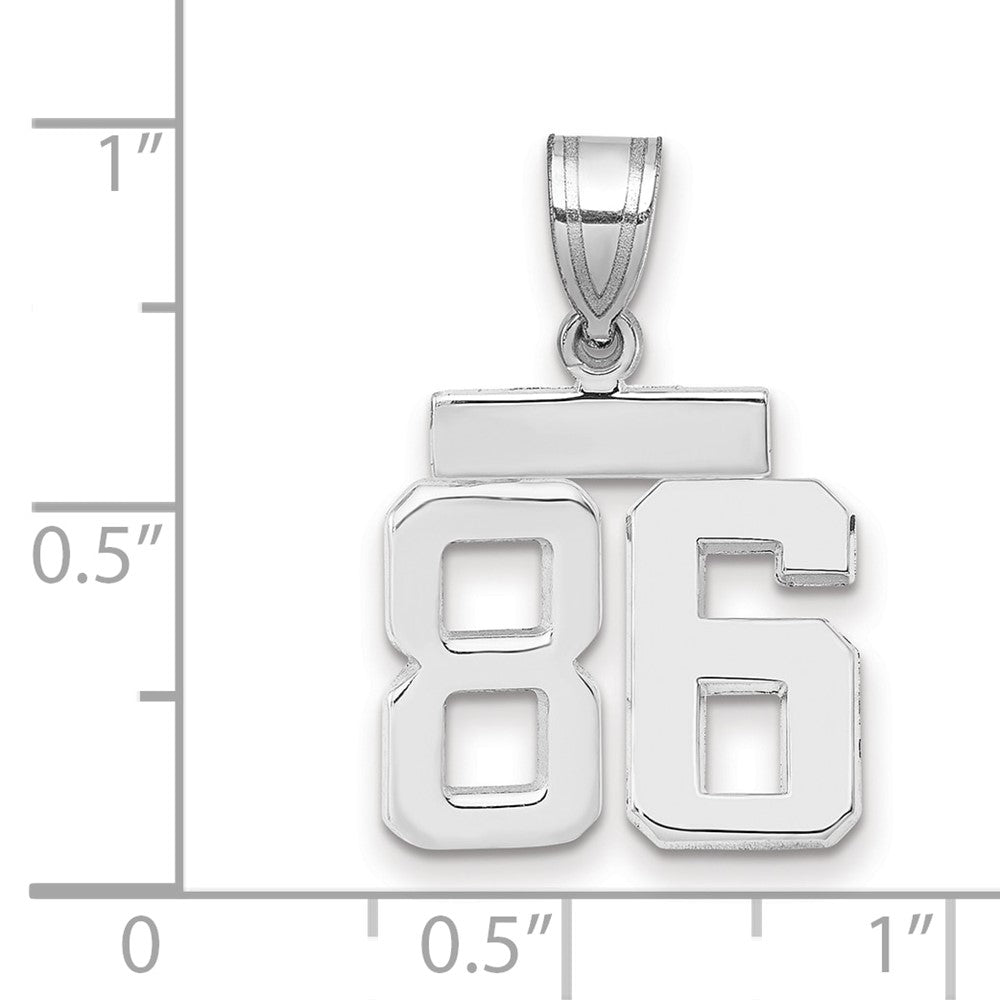 14kw Small Polished Number 86 Charm