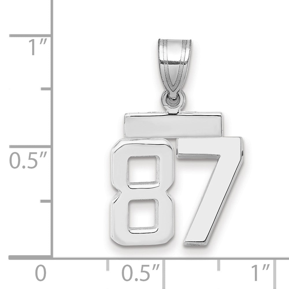 14kw Small Polished Number 87 Charm