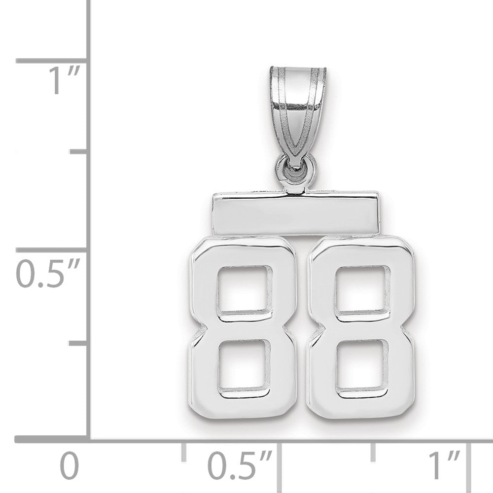 14kw Small Polished Number 88 Charm