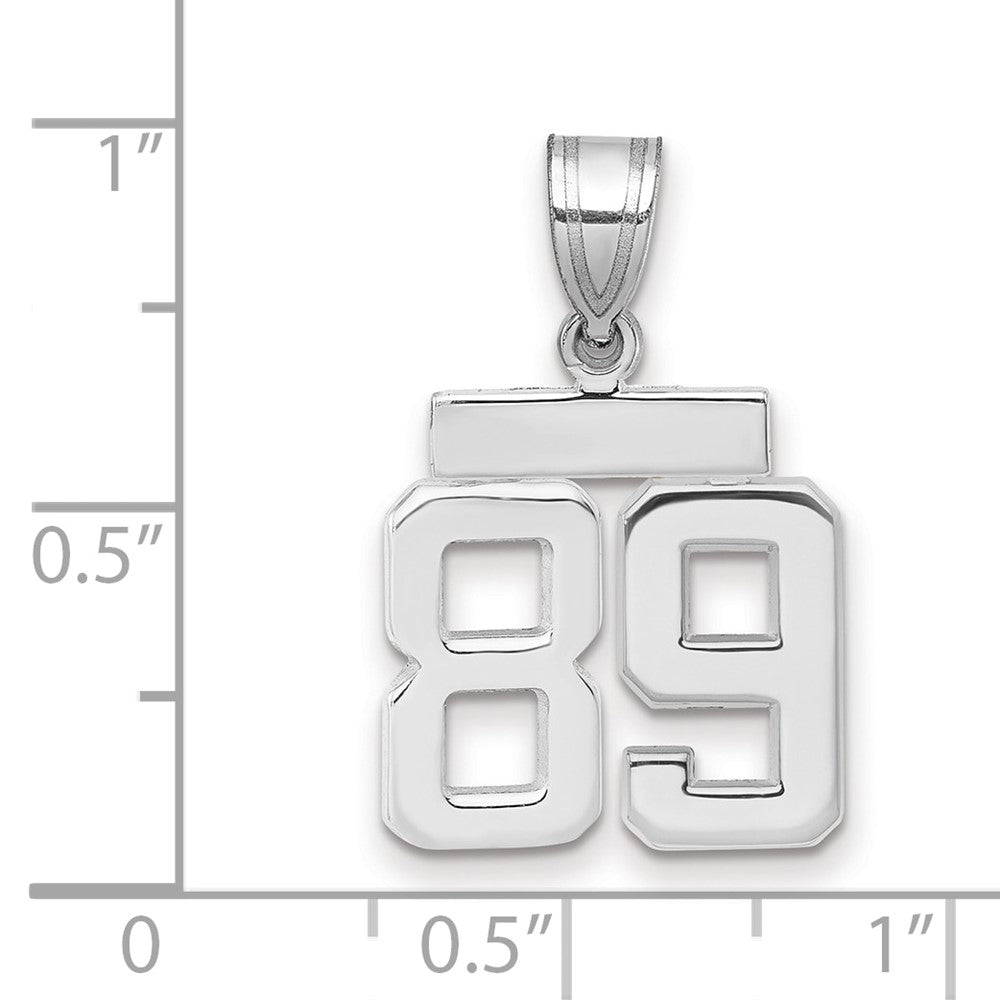 14kw Small Polished Number 89 Charm