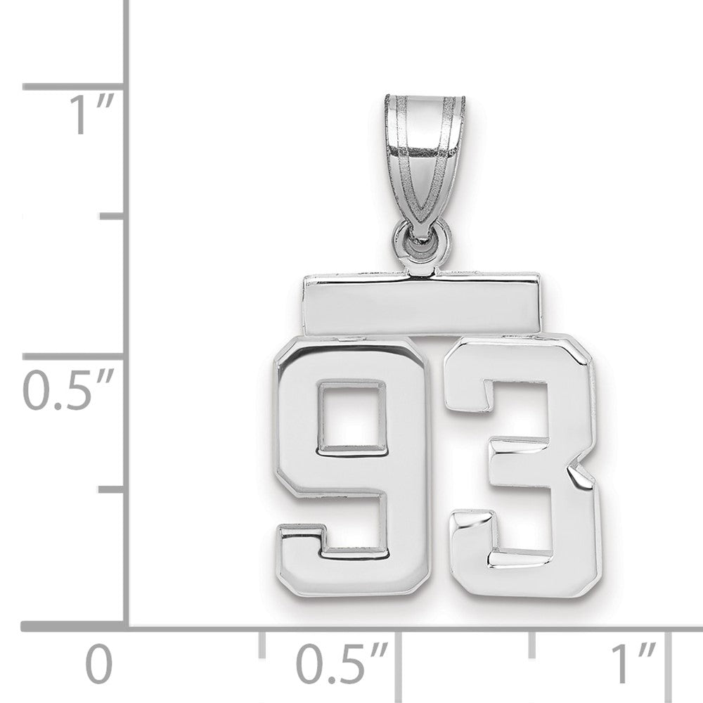 14kw Small Polished Number 93 Charm