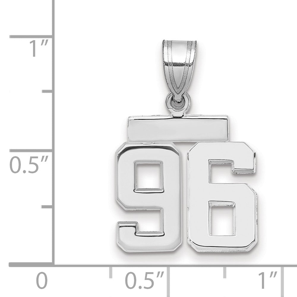 14kw Small Polished Number 96 Charm