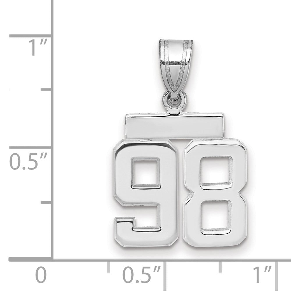 14kw Small Polished Number 98 Charm
