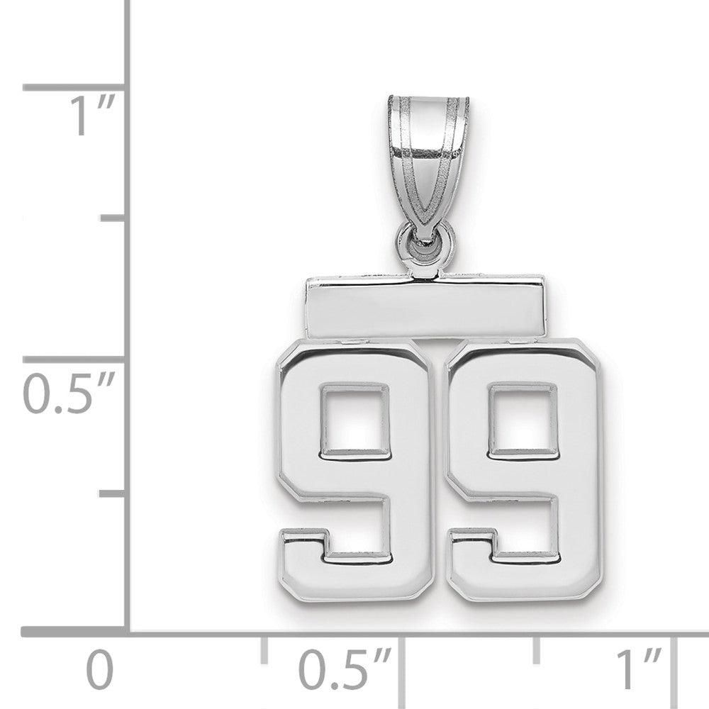 14kw Small Polished Number 99 Charm