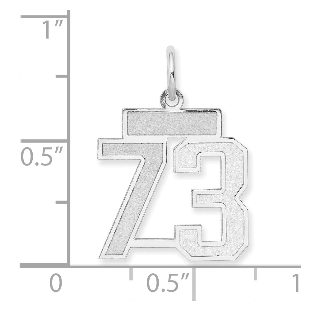 14kw Small Satin Number 73 Charm