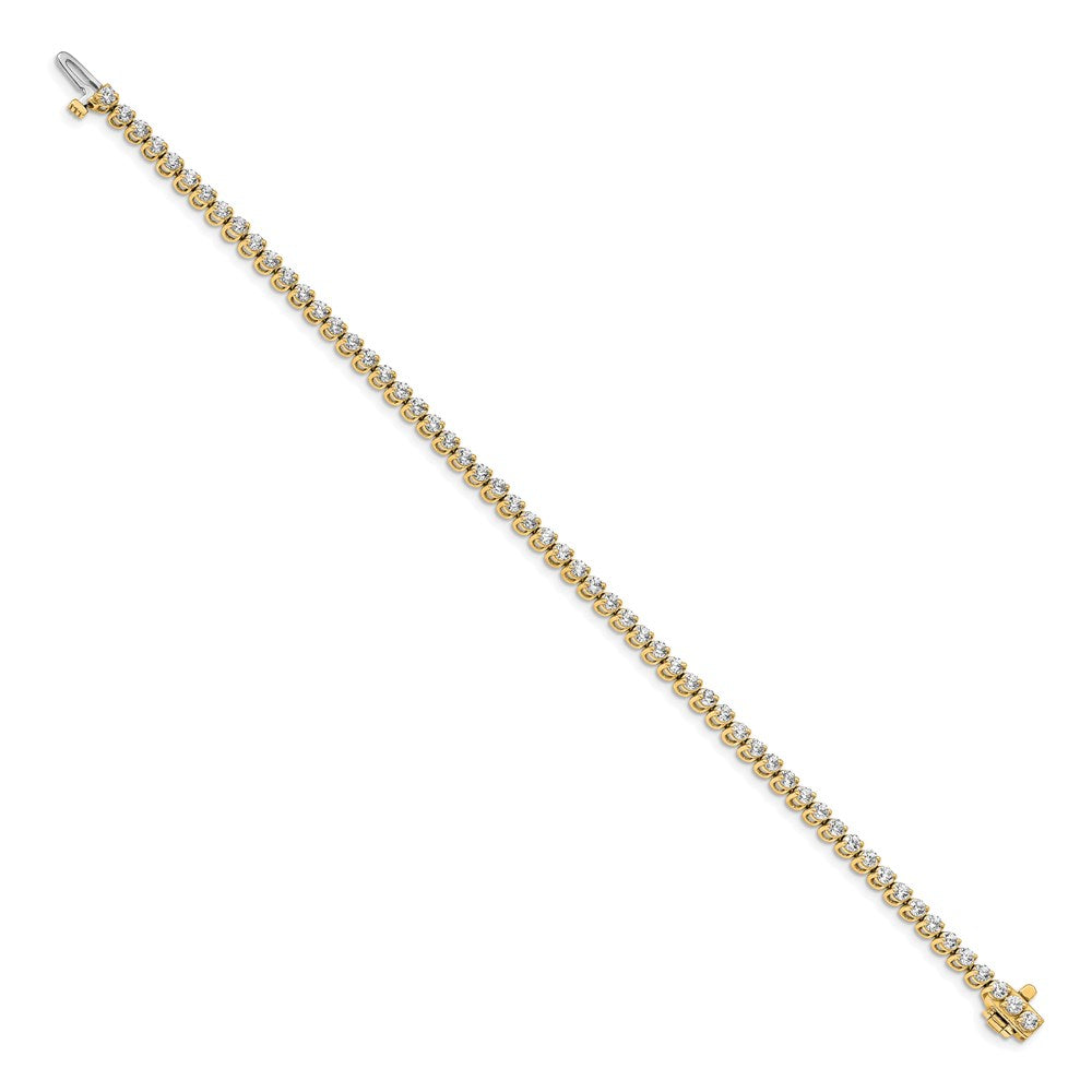 14k Yellow Gold 2.3mm Round 2-prong AA Diamond Bracelet