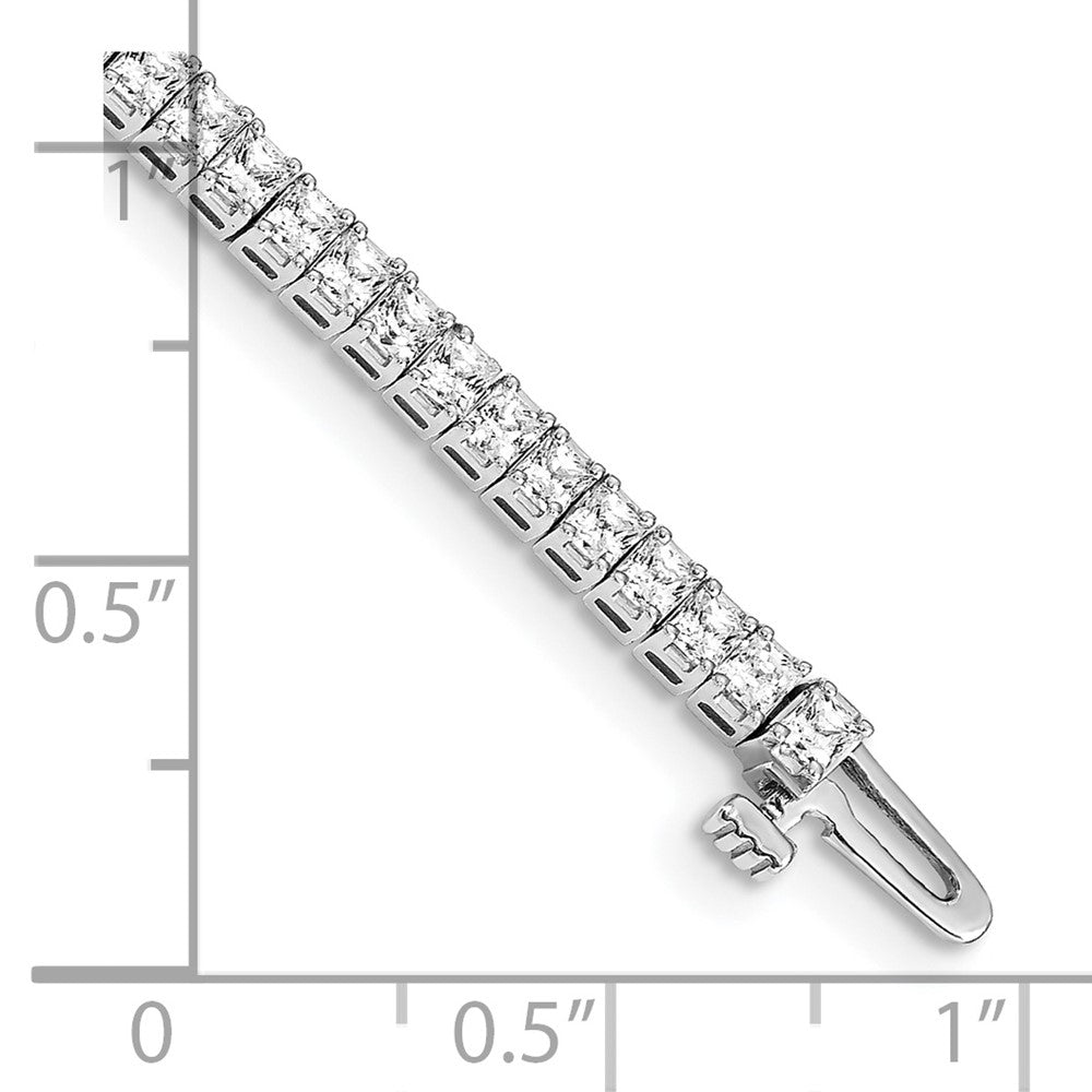 14k White Gold 2mm Princess 4ct AAA Diamond Tennis Bracelet