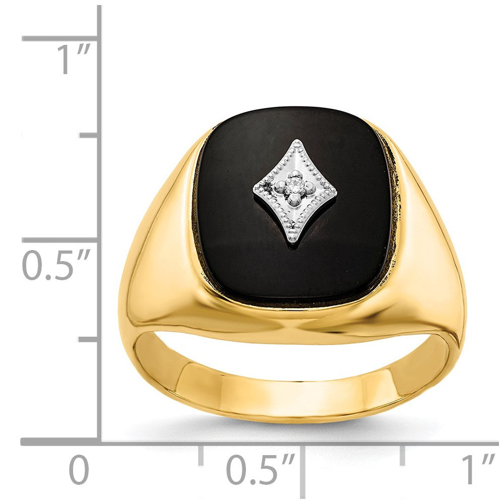 14k Yellow Gold AAA Diamond men's ring
