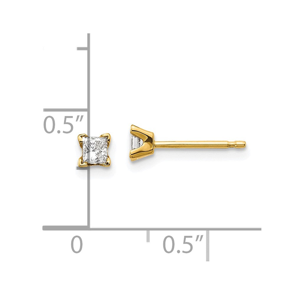 14k VS Quality Complete Princess-cut Diamond Earrings