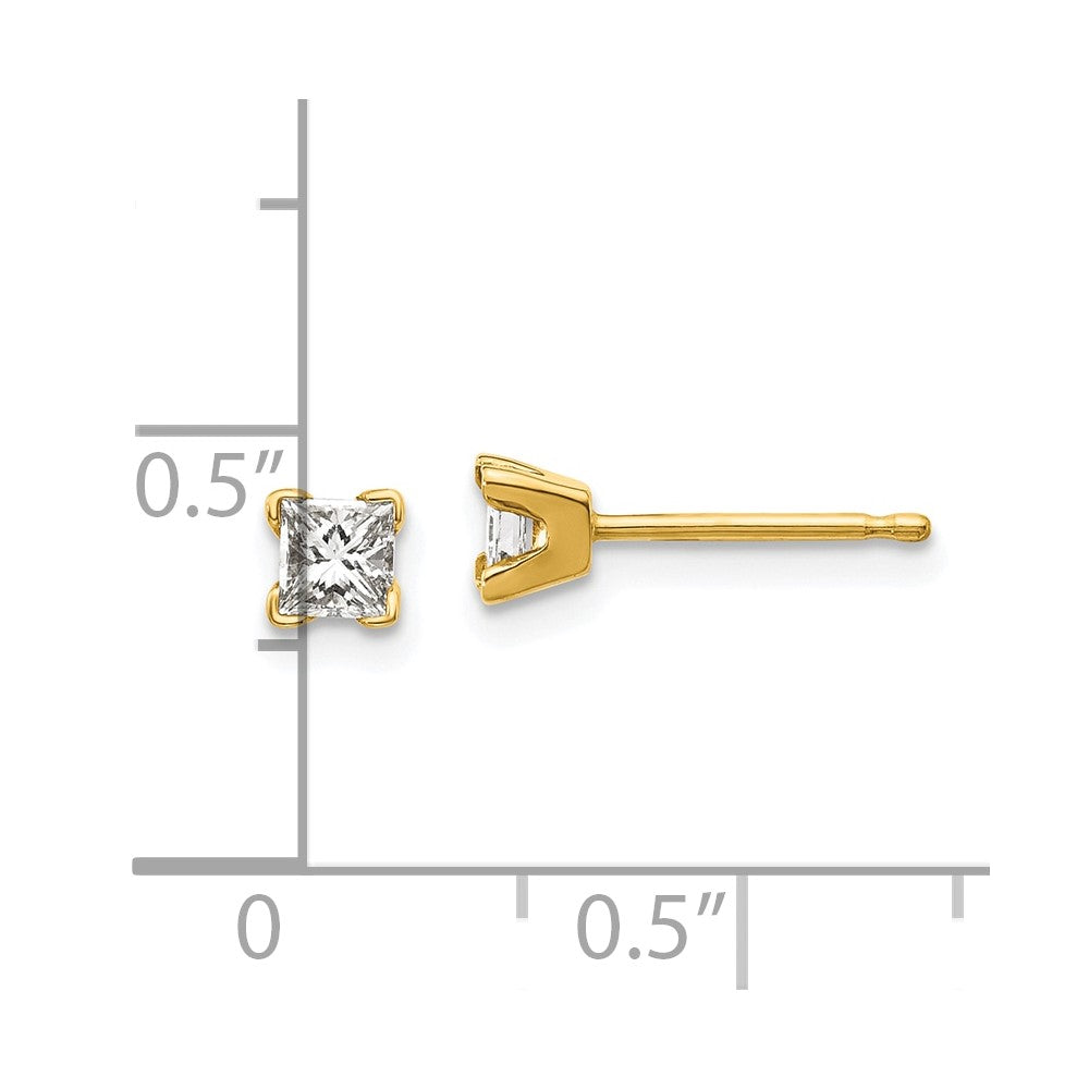 14k AAA Quality Complete Princess-cut Diamond Earrings