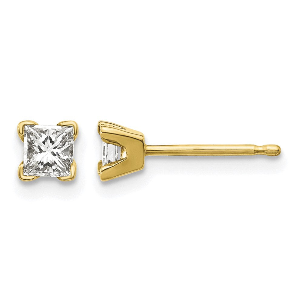 14k VS Quality Complete Princess-cut Diamond Earrings