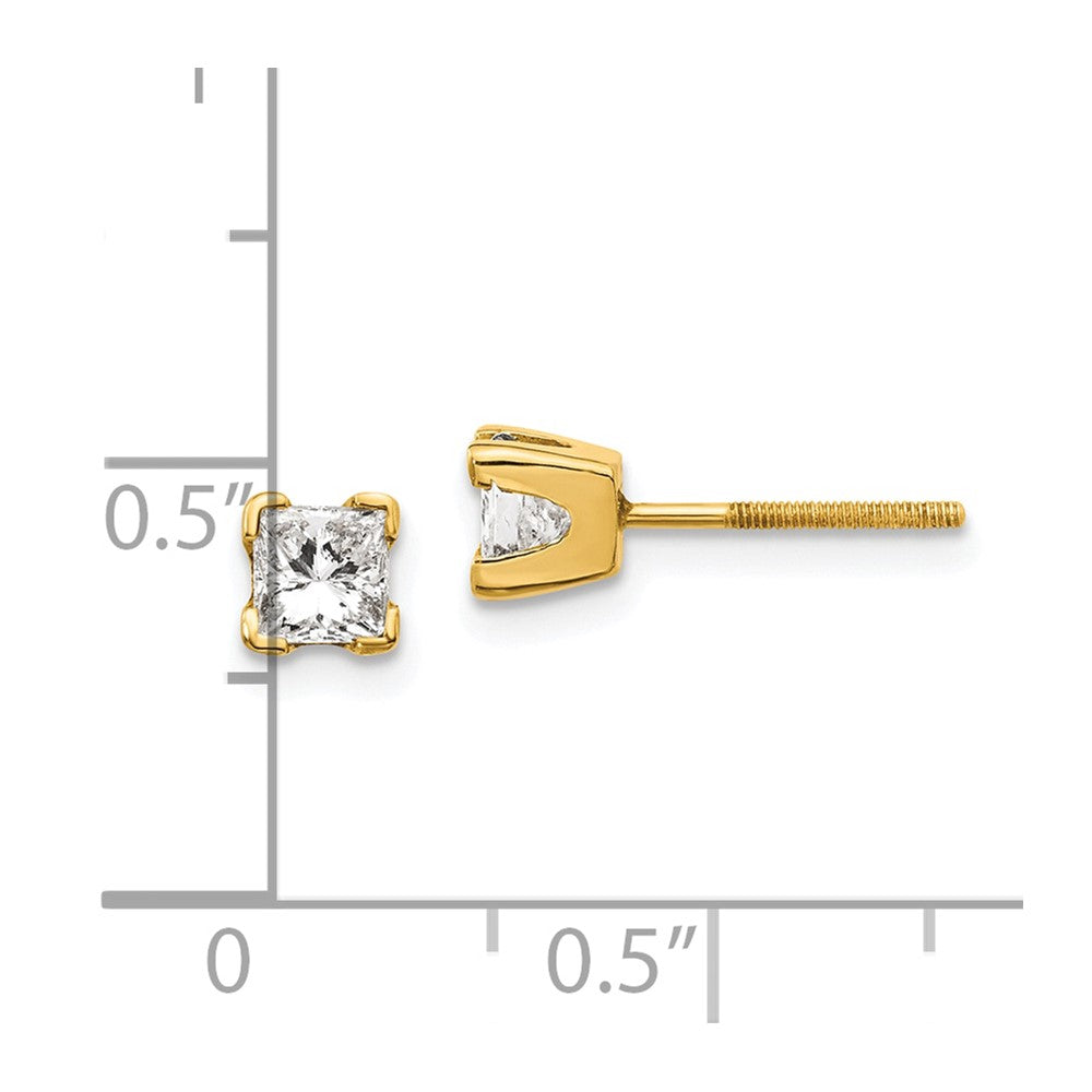 14k AAA Quality Complete Princess-cut Diamond Earrings