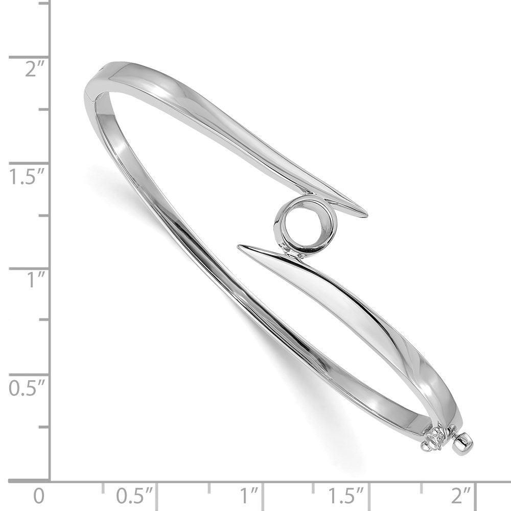 14k White Gold Hinged Bangle Bracelet Mounting