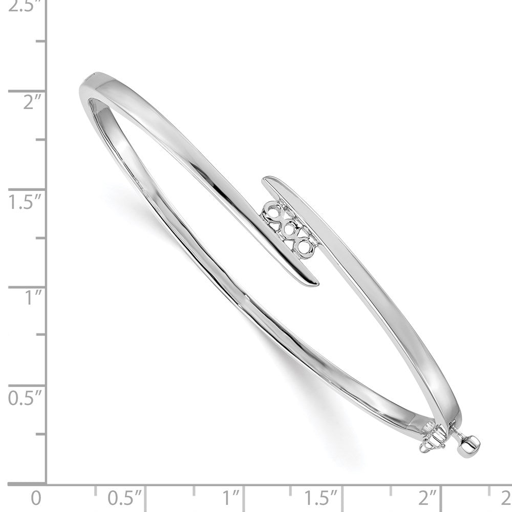 14k White Gold Hinged Bangle Bracelet Mounting