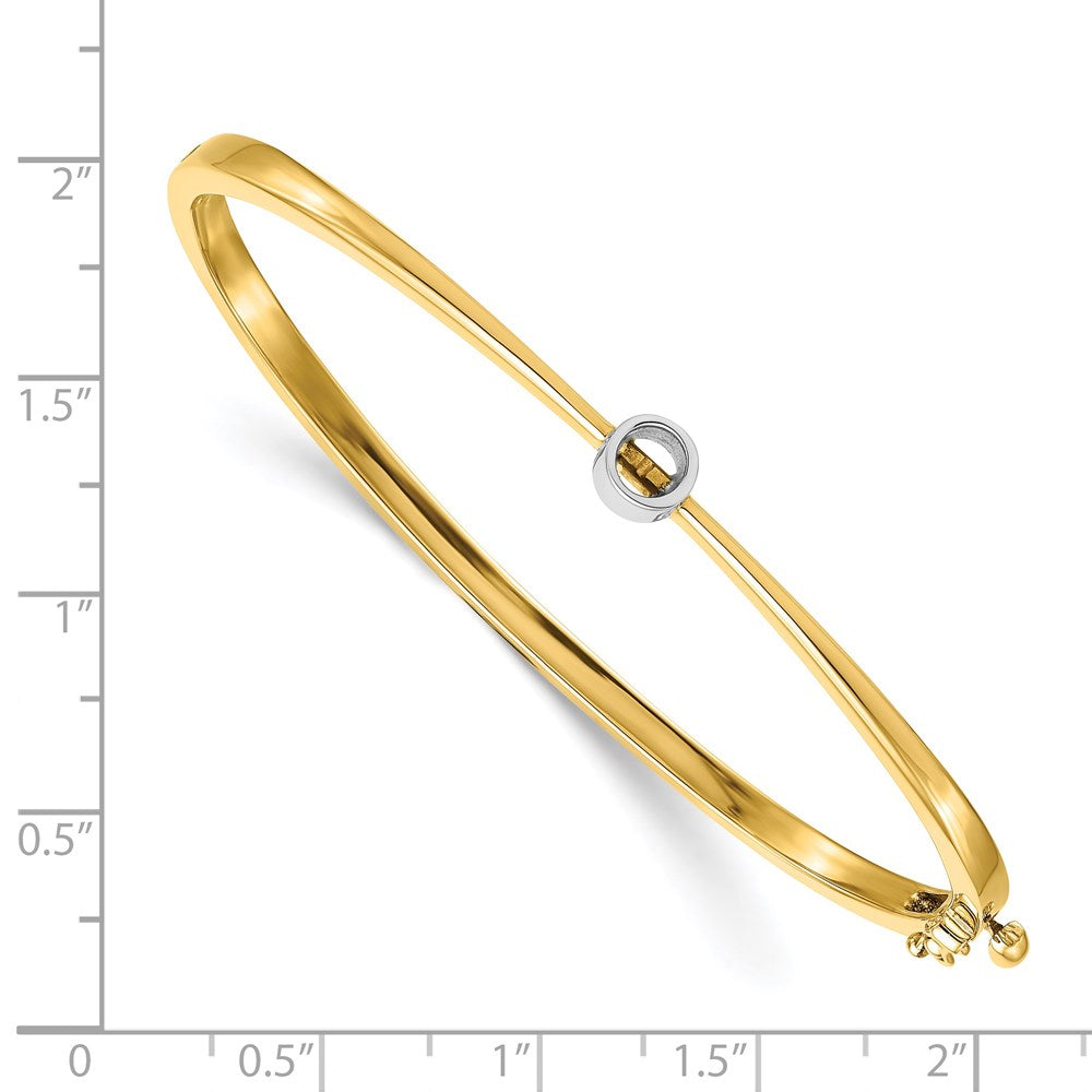 14k Yellow Gold Two-tone Hinged Bangle Bracelet Mounting